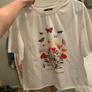 Cropped butterfly shirt